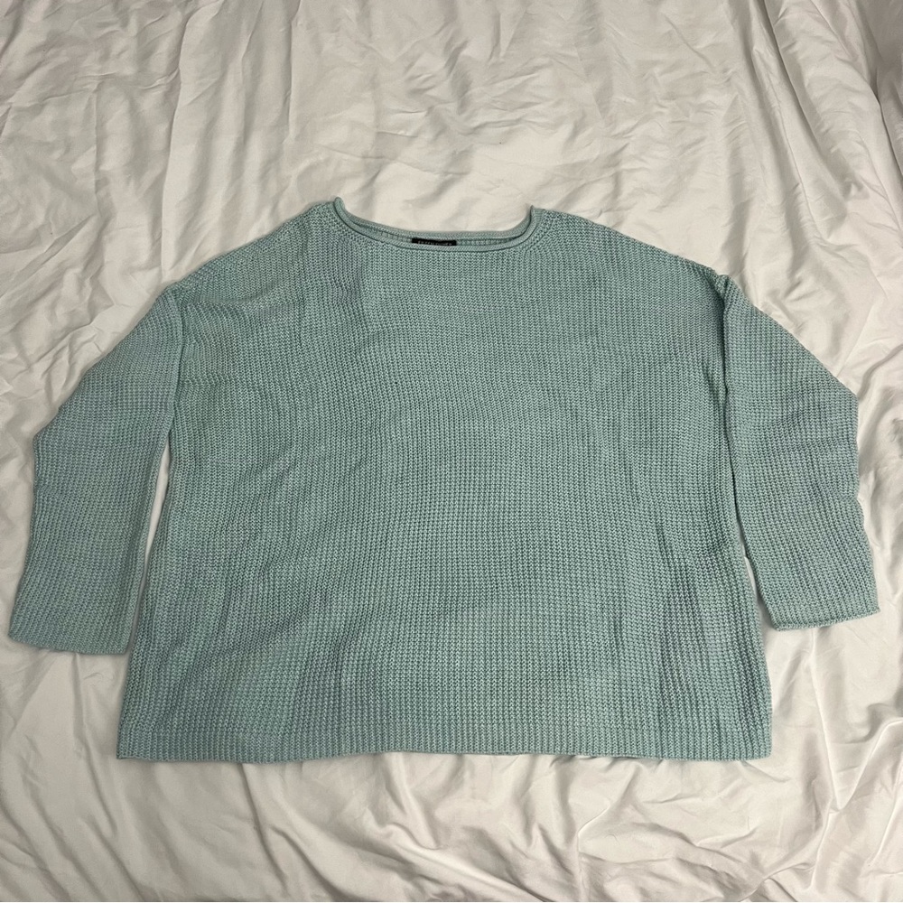 Eileen Fisher Light Blue Cotton Chenille Sweater - XS